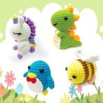 TGIQROVE 4Pcs Animal Crochet Kit for Beginners, Crochet Kit with Step-by-Step Video Tutorials, DIY Craft, Yarn,Crochet Hook, Knitting Starter Pack for Adults and Kids, Kids Boys Girls Birthday Gifts