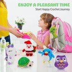 6Pcs Crochet Kit for Beginners - Knitting Kit for Adults and Kids Beginners -Woobles Crochet Kit and Crochet Animals Kits with Easy Peasy Yarn and Step-by-Step Video Tutorials