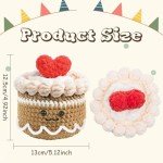 VOCHIC Crochet Kit for Beginners Cute Cake Crocheting Knitting Kit DIY Crochet Starter Kit with Step-by-Step Video Tutorial Birthday Christmas Gift for Friends Adults Kids