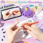 BWkoss Beginner Crochet Kit, Cute Animals Crochet Starter Kit for Adults Kids Unicorns DIY Craft Complete Material Pack with Step-by-Step Instruction and Video Tutorials for Knitting Enthusiast