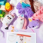 BWkoss Beginner Crochet Kit, Cute Animals Crochet Starter Kit for Adults Kids Unicorns DIY Craft Complete Material Pack with Step-by-Step Instruction and Video Tutorials for Knitting Enthusiast
