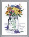 Janlynn 017-0112 "Wildflower Jar Counted Cross Stitch Kit