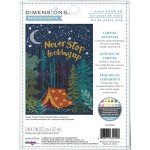 Dimensions Nighttime Camping Adventure Cross Stitch Kit for Beginners, 5" x 7", 14 Cnt. Navy Aida, 4pcs