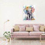 gganmtere Cartoon Cross Stitch Kit for Adult, Cute Animal Elephant Easy Patterns Cross Stitching Embroidery Kit for Home Decor 12x16 inch
