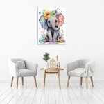 gganmtere Cartoon Cross Stitch Kit for Adult, Cute Animal Elephant Easy Patterns Cross Stitching Embroidery Kit for Home Decor 12x16 inch