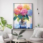 Flower Stamped Cross Stitch Kits - Colorful Flower Counted Cross Stitch Kits for Beginners Adults Needlepoint Cross-Stitch Patterns Dimensions Needlecrafts Embroidery Kits Arts and Crafts