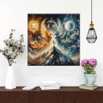 Phoenix Stamped Cross Stitch Kits - Moon Counted Cross Stitch Kits for Beginners Adults Sun Needlepoint Cross-Stitch Patterns Dimensions Needlecrafts Embroidery Kits Arts and Crafts