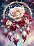 Dream Catcher Counted Cross Stitch Kits for Adults, Flowers Stamped Cross Stitch Kits for Beginners, Needlepoint Cross-Stitch Patterns Embroidery Kits Arts and Crafts for Home Decor 12×16 Inch