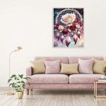 Dream Catcher Counted Cross Stitch Kits for Adults, Flowers Stamped Cross Stitch Kits for Beginners, Needlepoint Cross-Stitch Patterns Embroidery Kits Arts and Crafts for Home Decor 12×16 Inch