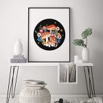 Louise Maelys Mushroom Embroidery Kits for Beginners with Art Night Pattern,Adults Starter Cross Stitch Kit DIY Needlepoint