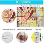 Dream Catcher Counted Cross Stitch Kits for Adults, Flowers Stamped Cross Stitch Kits for Beginners, Needlepoint Cross-Stitch Patterns Embroidery Kits Arts and Crafts for Home Decor 12×16 Inch