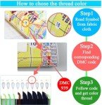 Dream Catcher Counted Cross Stitch Kits for Adults, Flowers Stamped Cross Stitch Kits for Beginners, Needlepoint Cross-Stitch Patterns Embroidery Kits Arts and Crafts for Home Decor 12×16 Inch