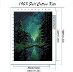 DYAIANGMU Stamping Cross Stitch Kit,Scenery Cross Stitch Kit for Adult Beginners, Full Line DIY Cross Stitch Stitching Kit for Home Decor Cross Stitch Patterns 15.7x11.8 inches