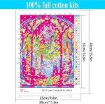 Starry Night Stamped Cross Stitch Kits - Tree Counted Cross Stitch Kits for Beginners Adults Needlepoint Moon Cross-Stitch Patterns Dimensions Needlecrafts Embroidery Kits Arts and Crafts