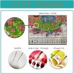 Stamped Cross Stitch Kits - Skeleton Flower Embroidery Kits for Beginners Adults,11 CT Patterns Dimensions Counted Cross Stitch Kits Arts Craft Kits Frameless12x16inch