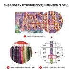 Eiazuiks Stamping Cross Stitch Kit, Counting Cross Stitch Kit for Adult Beginners, Full Line DIY Cross Stitch Stitching Kit for Home Decor Flowers Cross Stitch Patterns 12x16 inches