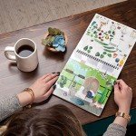 Sticker & Chill Sticker Book for Adults – 800+ Repositionable Stickers Create Designs on 10 Spiral Bound Scene Pages – Easy, Fun & Stress Relieving Relaxation Activity – Succulents & Crystals Series