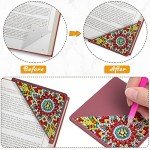 WIVICO 4 Pcs Diamond Art Painting Bookmarks,DIY Diamond Art Bookmarks for Book Lovers, Triangle Making Corner Bookmark Kits for Kids Adults(Mandala)
