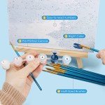 Ninonly 4 Pack Paint by Number for Adults Framed Canvas, DIY Arts and Crafts for Adults Beginner with Wooden Easel, Paint Brushes, Acrylic Paint Set for Home Wall Decor, 9 * 12 Inch