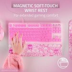 Razer Ornata V3 TKL Gaming Keyboard: Low-Profile Keys - Mecha-Membrane Switches - UV-Coated Keycaps - Backlit Media Keys - 8-Zone RGB Lighting - Magnetic Wrist Wrest - Hello Kitty & Friends Edition