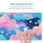 TOXXU Pink Cloud Large Gaming Mouse Pad with Anti-Slip Base for Keyboard and Mouse, Kawaii Colorful Clouds Extended XL Mousepad for Girl, Cute Desk Mat with Stitched Edges for Desk, 31.5 x 11.8 in