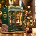 CUTEBEE Book Nook Kit - DIY Miniature House Kit for Adults, Teens and Beginners, Dollhouse Booknook Library Tiny House Bookshelf Decor 3D Wooden Puzzle, Gifts for Family, Friends (Owl Bookstore)