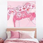Pecfamly Cutecore Cute Pink Kawaii Anime Tapestry for Bedroom Teen Girl, Cutecore Kawaii Gamer Girl Anime Room Home Decor (59" x 51")