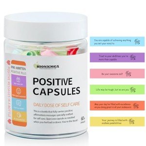 HIONXMGA Positive Messages in a Bottle (60+ Positive Affirmations),Self Care Gifts for Women Men Stress Relief Get Well Soon,Self Care Kit Pre-Written Daily Messages for Relaxation,Inspiration