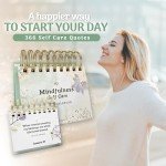 MESMOS Inspirational Gifts for Women, Perpetual Calendar with 366 Daily Affirmations, Mindfulness Self Care Gifts, Cute Office Desk Accessories, Office Decorations, Desk Decor for Women