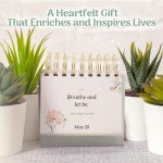 MESMOS Inspirational Gifts for Women, Perpetual Calendar with 366 Daily Affirmations, Mindfulness Self Care Gifts, Cute Office Desk Accessories, Office Decorations, Desk Decor for Women