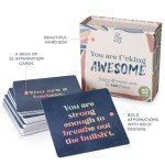 Affirmation Cards for Women | 52 Daily Inspirational & Motivational Quotes | Funny & Positive Mix for Self-Care, badass & sweary | Modern Design, Premium Printing | Birthday & Friend Gifts