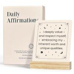 Gejoyse 60 Intelligent Change Mindful Affirmation Cards for Women with Display Stand Inspirational Motivational Positive Daily Cards for Women Spiritual Self Care Gifts for Womens Friend Her