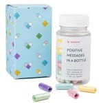 50 Positive Messages in a Bottle - Unique Stress Relief and Wellness Gifts for Men and Women - Desk Accessories for Meditation and Self Care - Xmas Gifts