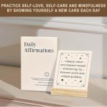 Gejoyse 60 Intelligent Change Mindful Affirmation Cards for Women with Display Stand Inspirational Motivational Positive Daily Cards for Women Spiritual Self Care Gifts for Womens Friend Her