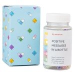 50 Positive Messages in a Bottle - Unique Stress Relief and Wellness Gifts for Men and Women - Desk Accessories for Meditation and Self Care - Xmas Gifts