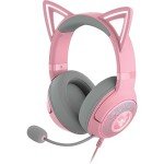 Razer Kraken Kitty V2 USB Wired Headset: Chroma RGB Kitty Ears - Stream Reactive Lighting - HyperClear Cardioid Mic - 40 mm Drivers - 7.1 Surround Sound - Comfortable Ear Cushions - Quartz Pink