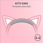 Razer Kraken Kitty V2 USB Wired Headset: Chroma RGB Kitty Ears - Stream Reactive Lighting - HyperClear Cardioid Mic - 40 mm Drivers - 7.1 Surround Sound - Comfortable Ear Cushions - Quartz Pink