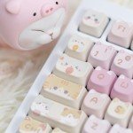 KiiBoom x Maorbeng Meow Meow Squad Keycaps Set, Dye-Sublimation PBT, Mao Profile, 142 Keys Custom Keycaps for ANSI Layout, MX Switches Mechanical Gaming Keyboard