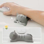 Cityhermit Cute Wrist Rest Support for Mouse Keyboard Computer Elbow Pad Arm Rest for Desk Ergonomic Kawaii Office Supplies Slow Rising PU Mouse Pad Cat