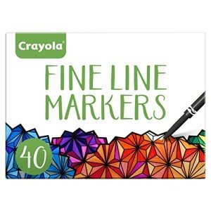 Crayola Fine Line Markers for Adults (40ct), Skinny Marker Set for Adult Coloring Books, Aesthetic Art Supplies, Stress Relief Activity, Easter Essential