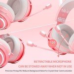 SOMIC Cat Ear Headphones, 2.4G/Bluetooth Wireless Gaming Headset for PS5, PS4, PC with RGB Lights and Retractable Mic, 10Hrs Playtime, 7.1 Surround Sound for Laptop, Smartphone-GS510 Pro - Pink