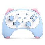 IINE Cute Switch Wireless Gamepad, Bluetooth Cartoon Kitten Nintendo Switch Controllers with Turbo/Double Vibration Function, for Girls, Kawaii, 10 Hours Playtime