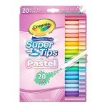 CRAYOLA Pastel- Super Tips Washable Medium Tip Markers - Pack of 20, for School and Leisure, Assorted Colours Pastel