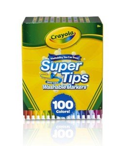 Crayola Super Tips Marker Set (100ct), Fine Point Washable Markers, Drawing Markers for Kids & Adults, Great for Thick & Thin Lines