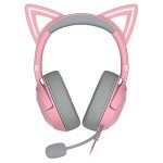 Razer Kraken Kitty V2 USB Wired Headset: Chroma RGB Kitty Ears - Stream Reactive Lighting - HyperClear Cardioid Mic - 40 mm Drivers - 7.1 Surround Sound - Comfortable Ear Cushions - Quartz Pink