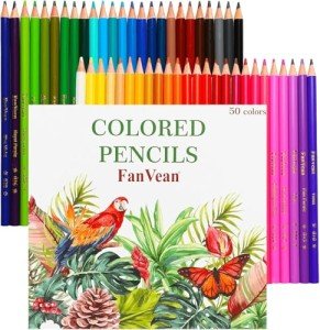 Colored Pencils for Adult Coloring Books,50-Color Soft Core,Back to School Supplies,Artist Sketching Drawing Pencils Drawing Supplies,Art Supplies Kit for Adults Kids Beginners,Coloring Pencil Set