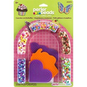 Perler Beads Cupcakes and Butterflies Craft Kit for Kids, 2005 pcs