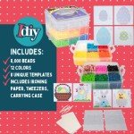 Easter Fuse Bead Kit, 8,000 Pieces (12 Colors)- 8 Unique Bunny & Egg Designs -DIY Gifts -Works w Perler Beads, Art Craft Project, Kids Party Activity