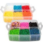 Easter Fuse Bead Kit, 8,000 Pieces (12 Colors)- 8 Unique Bunny & Egg Designs -DIY Gifts -Works w Perler Beads, Art Craft Project, Kids Party Activity