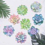 8 Pcs Succulent Diamond Art Coasters Kit - DIY 5D Small Diamond Painting Coasters with Holder, Mini Diamond Art Kits for Adults Coasters, Gem Art Arts and Crafts for Adults